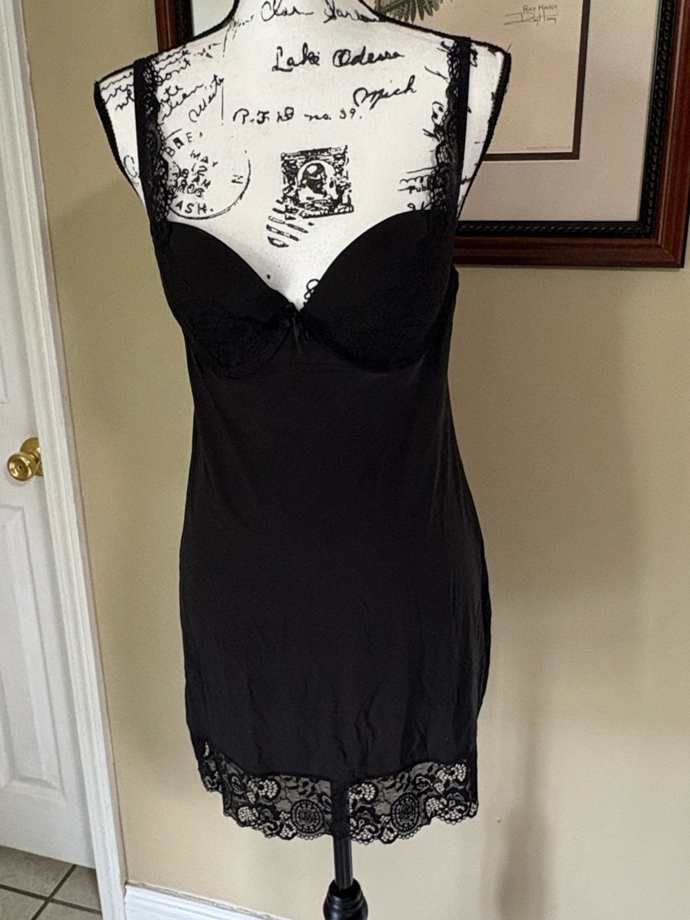 Victoria’s Secret Black Lace Trim Slip Size 36C